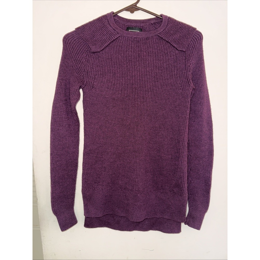 Ayr 100% Merino Wool Sweater XS  Wine Plum Purple Pullover Long Sleeve
